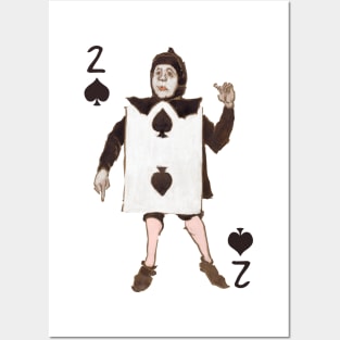 Vintage Character of Playing Cards  Two of Spades Posters and Art